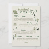 Invitation Camp Bach Camping Green 3 jours de Bachelorette Pa (Dos)