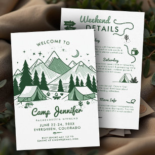 Invitation Camp Bach Green 3 jours Camping Bachelorette Party