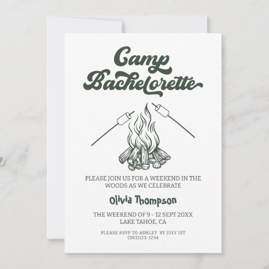 Invitation Camp Bachelorette (Devant)