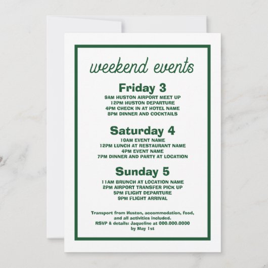 Invitation Camp Bachelorette (Dos)