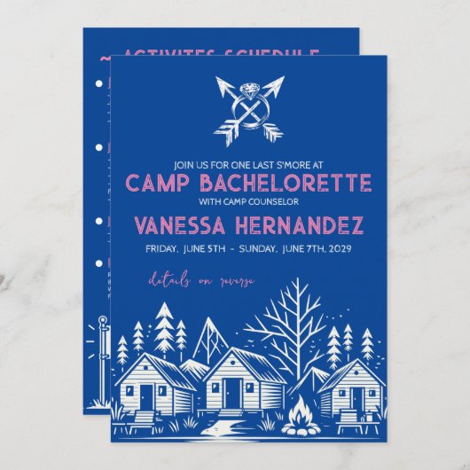 Invitation Camp Bachelorette (Devant / Derrière)