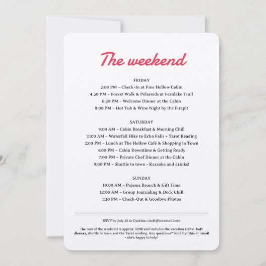 Invitation Camp Bachelorette Bold Retro Mountain Mariage (Dos)