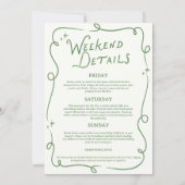 Invitation Camp Bachelorette Green Camping Itinerary  (Dos)