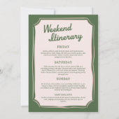 Invitation Camp Bachelorette Green Glamping Itinerary  (Dos)