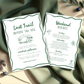 Invitation Camp Bachelorette Hand Drawn Itinerary Weekend