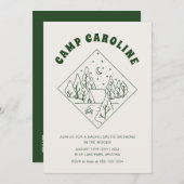 Invitation Camp Bachelorette Parti Itinéraire Code QR (Devant / Derrière)