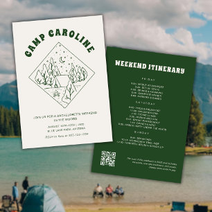 Invitation Camp Bachelorette Parti Itinéraire Code QR