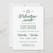 Invitation Camp Bachelorette Party Aventure Attend (Devant)
