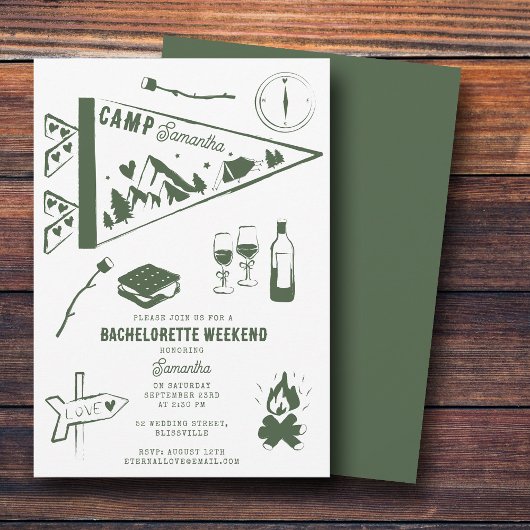 Invitation Camp Bachelorette Party Camping Bach Weekend
