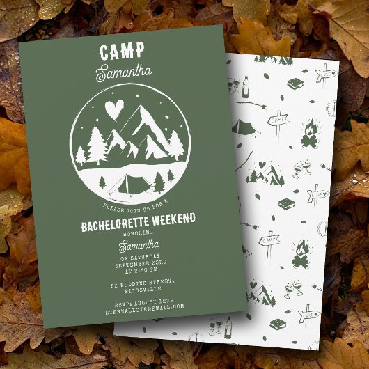 Invitation Camp Bachelorette Party Camping Bach Weekend