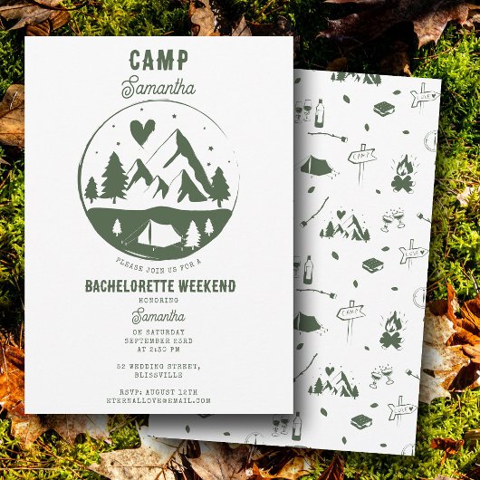 Invitation Camp Bachelorette Party Camping Bach Weekend