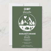 Invitation Camp Bachelorette Party Camping Bach Weekend (Devant)