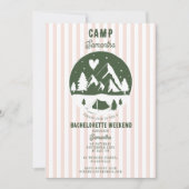 Invitation Camp Bachelorette Party Camping Bach Weekend Pink (Devant)