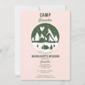 Invitation Camp Bachelorette Party Camping Bach Weekend Pink (Devant)
