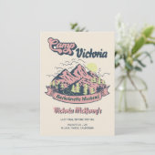 Invitation Camp Bachelorette Pink Mountain Girls Week-end (Debout devant)