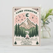 Invitation Camp Bachelorette Rustique Woodsy Mountain (Debout devant)
