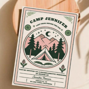 Invitation Camp Bachelorette Rustique Woodsy Mountain