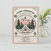 Invitation Camp Bachelorette Rustique Woodsy Mountain (Debout devant)