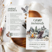 Invitation Camp Bachelorette Week-end Itinéraire Parti modern
