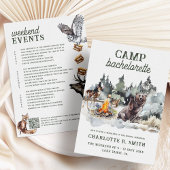 Invitation Camp Bachelorette Week-end Itinéraire Parti modern