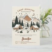 Invitation Camp Camping Glamping 3 jours de fête de bachelore (Debout devant)