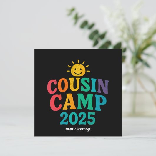 Invitation Camp Cousin 2025 Camping de vacances d'été (Debout devant)