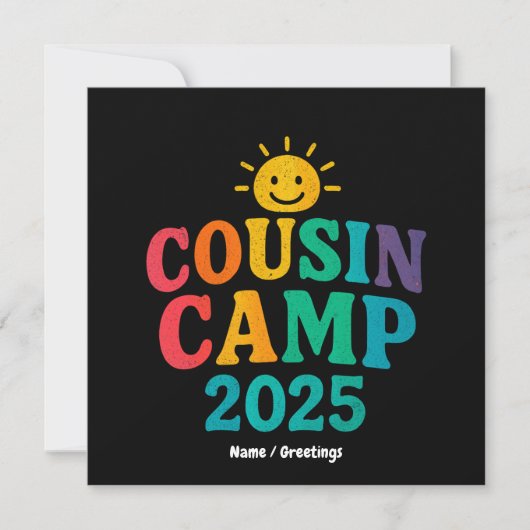 Invitation Camp Cousin 2025 Camping de vacances d'été (Devant)
