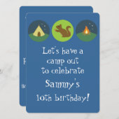 Invitation Camp d'anniversaire (Devant / Derrière)