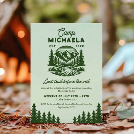 Invitation Camp de célibataires Dernier week-end d'évasion en