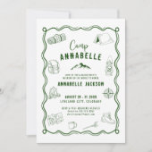 Invitation Camp de vacances d'aventure pour enterrement de vi (Devant)