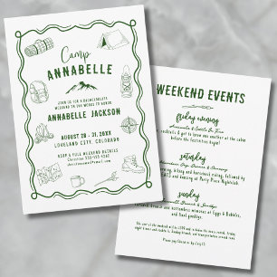 Invitation Camp de vacances d'aventure pour enterrement de vi