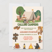 Invitation Camp en forêt pour un anniversaire (Devant)
