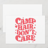 Invitation Camp Hair Ne vous souciez pas Camping d'été Filles (Devant / Derrière)