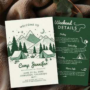 Invitation Camp Itinéraire Green Camping Bachelorette Party