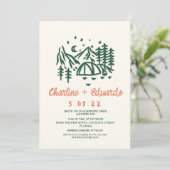 Invitation Camp Nature Scribble Mariage dessiné à la main (Debout devant)