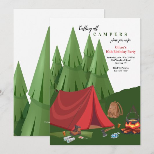 Invitation Camp Out (Devant / Derrière)