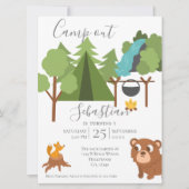 Invitation Camp Out Party avec le jeu à l'arrière (Devant)