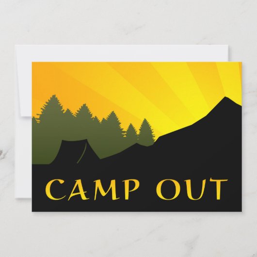 Invitation Camp Out Sunset Scene (Devant)