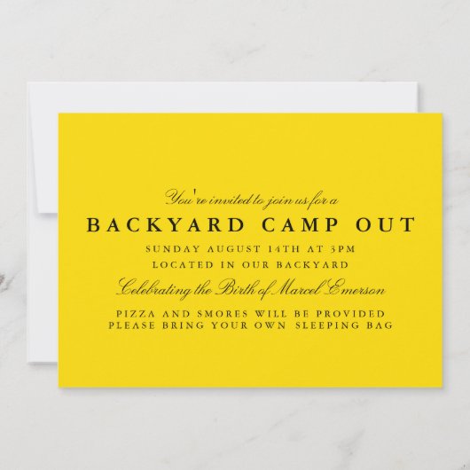 Invitation Camp Out Sunset Scene (Dos)