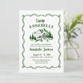 Invitation Camp tiré à main Bachelorette Party (Debout devant)