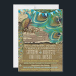 Invitation Campagne Chic Bunch Peacock Vintage Vieux Bois<br><div class="desc">Rustic Aqua et Brown Peacock Mariages Plus Shabby Country Peacock Invitations</div>