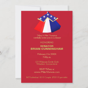 Invitation Campagne de financement politique modifiable Rouge