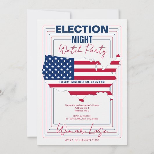 Invitation Campagne électorale 2024 Election Night Party (Devant)