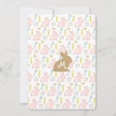 Invitation Campagne Lapin Lapin Baby shower de Pâques Invitat (Dos)