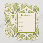 Invitation Campagne nostalgique aux verts frais et jaune (Devant / Derrière)