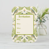 Invitation Campagne nostalgique aux verts frais et jaune (Debout devant)