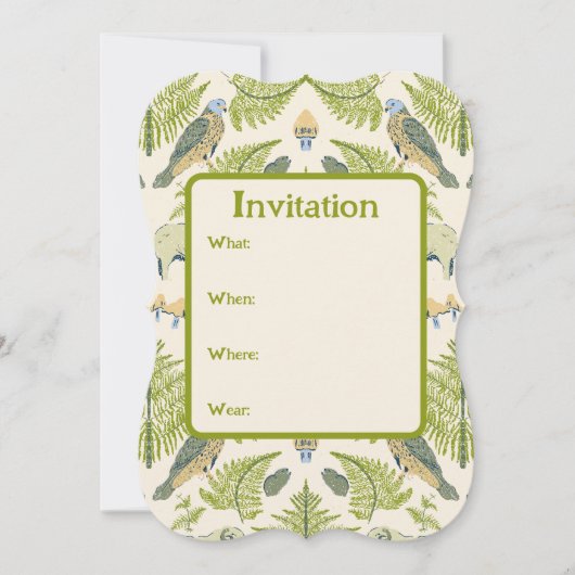 Invitation Campagne nostalgique en vert frais et jaune (Devant)
