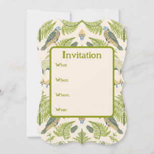 Invitation Campagne nostalgique en vert frais et jaune