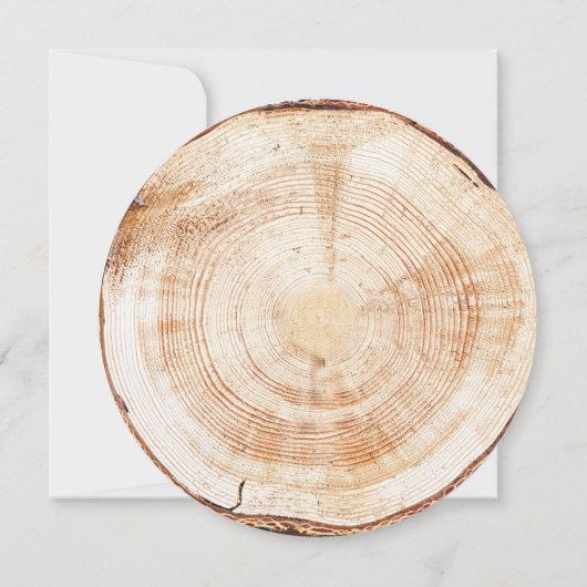 Invitation Campagne Romantique Rustique Mariage Bois écorce (Dos)