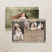 Invitation Campagne Rustique Bois Dentelle DIPLÔMÉ 5 Photos